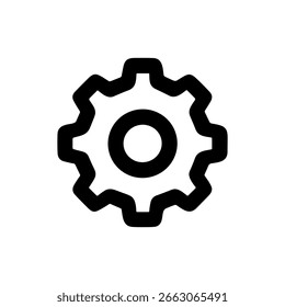 Icono de símbolo de elemento de opción de configuración de rueda dentada en negrita minimalista