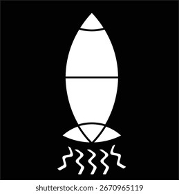 Un ícono minimalista y audaz de un cohete lanzador con rastros de humo. Perfecto para Sitios web, App y presentaciones relacionadas con startups de tecnología, crecimiento de negocios, innovación y marketing digital.