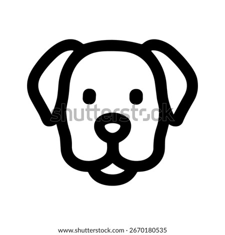 Minimalist Bold Line Dog Head Silhouette Face Icon Logo