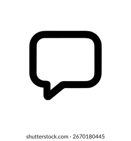 Minimalista Bold Line Speech Bubble Mensaje Comunicación Icon Elemento