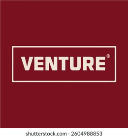 Minimalist Bold VENTURE Logo with Crimson Background Logo