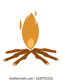 minimalist bon fire illustration vector