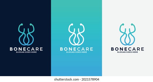 minimalistisches Logo für die Knochenpflege in Krankenhäusern, Ärzten, Gesundheitseinrichtungen, Pflegeeinrichtungen