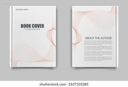 Minimalist book cover template with bright orange and white geometric shapes. Clean layout suitable for business, academic, or creative publications. Editable area for logo or icon