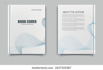 Minimalist book cover template with bright orange and white geometric shapes. Clean layout suitable for business, academic, or creative publications. Editable area for logo or icon