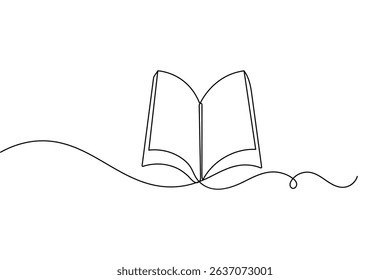 Minimalist book drawing  single  one line art isolated vector
design