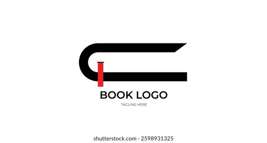 minimalist book logo design. a logo with book letter c. education or book store logo