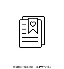 Minimalist bookmark icon design for reading list and favorite item