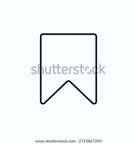 Minimalist bookmark line icon for marking pages or saving favorites. High-quality vector outline perfect for education apps, library websites, and digital interface design.