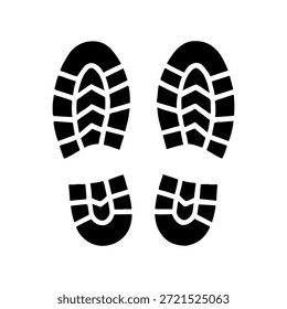 Minimalist boot footprint icon flat pair of shoe sole prints vector art
