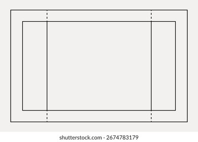 Minimalist border template with clean lines. Simple border design for framing content. Ideal for presentations, documents, or artwork. Clean, minimalist, simple. Frame vector with copy space.