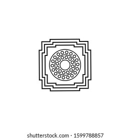 Minimalist borobudur line art logo design template