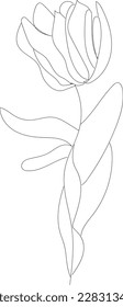 icono botánico minimalista, logotipo, diseño, ilustración vectorial, dibujo de una línea