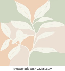 Minimalist botanical abstraction - Natural plant artwork - ecology ambiance - Collage print - Nature shapes and landscape