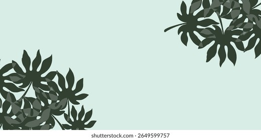 Minimalist Botanical Background with Stylized Fatsia Leaves