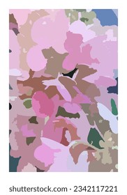 Minimalist botanical composition with floral texture abstract collage