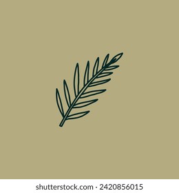 Minimalist Botanical Leaf Flavor Logo for Business Branding, Packaging, Websites Design and Creative Studio. Hand Drawn Vector Minimalist Illustration