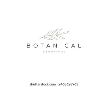 minimalist botanical logo vector illustration. beautiful floral logo template