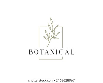 Ilustración vectorial de logotipo botánico minimalista. hermosa Plantilla de logotipo floral
