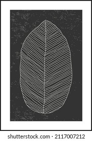 Afiche de collage abstracto de hojas de monstera botánica minimalista