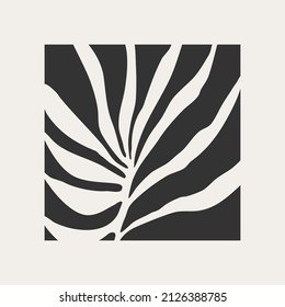 Minimalist botanical plant logo with leaves abstract collage