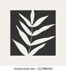 Minimalist botanical plant logo with leaves abstract collage