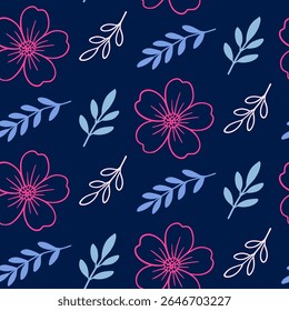 Minimalist botanical seamless pattern design