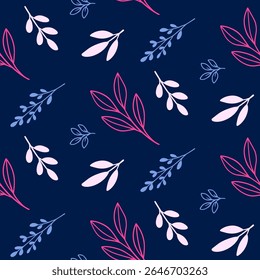 Minimalist botanical seamless pattern design