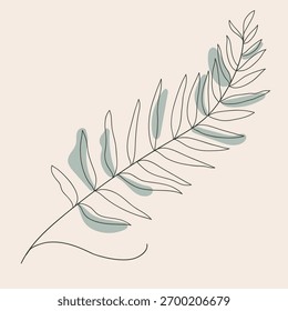 Minimalist botanical vector illustration of a leaf
