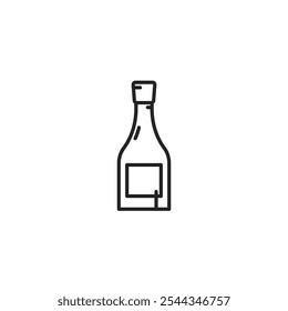 Minimalist Bottle Icon with Simplified Label Design.