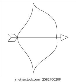 Minimalist Bow and Arrow Line Art – Symbol of Focus and Precision