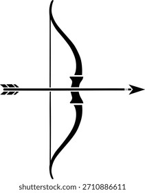 Minimalist Bow and Arrow Silhouette Vector