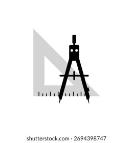 Logotipo minimalista del arco y de la brújula en un fondo blanco
