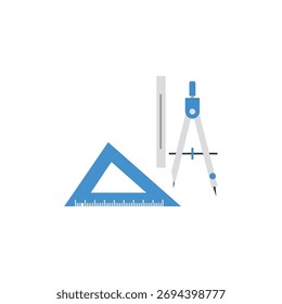 Minimalist bow and compass logo on a white background