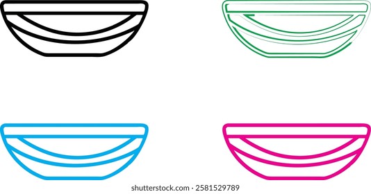 Minimalist bowl icons, colorful outline designs, simple geometric shapes, modern kitchenware illustrations, clean vector graphics, stylized tableware symbols, abstract food container logos, single-lin