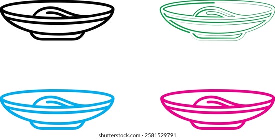 Minimalist bowl icons, colorful outline designs, simple geometric shapes, modern kitchenware illustrations, clean vector graphics, stylized tableware symbols, abstract food container logos, single-lin