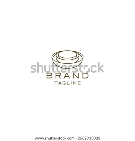minimalist bowl logo designed with simple lines and modern shapes