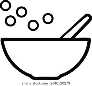 Minimalist Bowl and Spoon Icon for Food and Nutrition