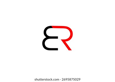 Diseño minimalista del logotipo de BR: monograma elegante de serif, marca creativa con Elementos de letras superpuestos