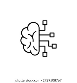 Símbolo minimalista de la Tecnología del icono del circuito cerebral