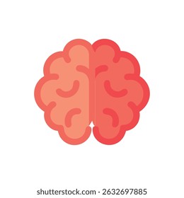 Minimalist brain graphic on a White Background illustration