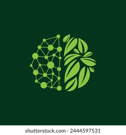Minimalist Brain Nature Logo Template