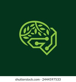 Minimalist Brain Nature Logo Template