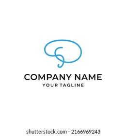 Minimalist Brain One Line Art Logo Design