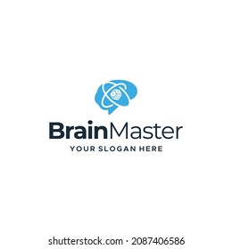 minimalist BrainMaster dice tech mind Logo design