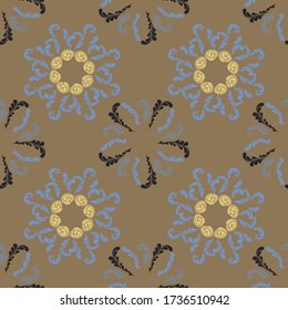 Minimalist branches elegant seamless floral motif pattern, stylized flowers organic print, vector ornate background. Modern floral stylized organic seamless fabric vector with flowers and twigs.