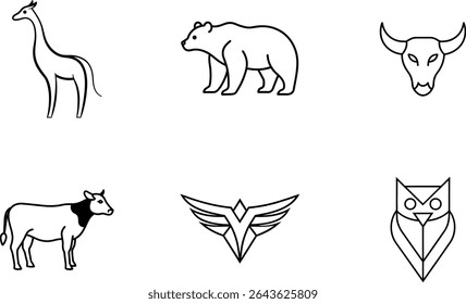 Minimalist and brand animals logo icon illustration.