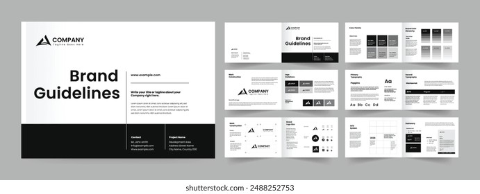 minimalist brand guideline template layout design creative brand guideline