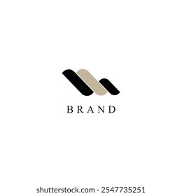 minimalistisches Markenlogo-Design mit überlappenden schwarz-beigen geometrischen Formen perfekt für Corporate Branding kreative Unternehmen Startups oder professionelle Marketing-Materialien mit einem modernen 