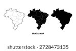 Minimalist brazil map vector illustrations